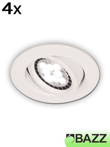 ens. 4x encastré led bazz série flex3 profil bas 7w blanc mat 313lp7w4