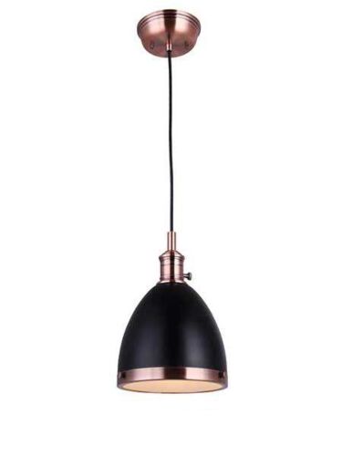 canarm esher ipl409b01bka 1-light bronze and black pendant light