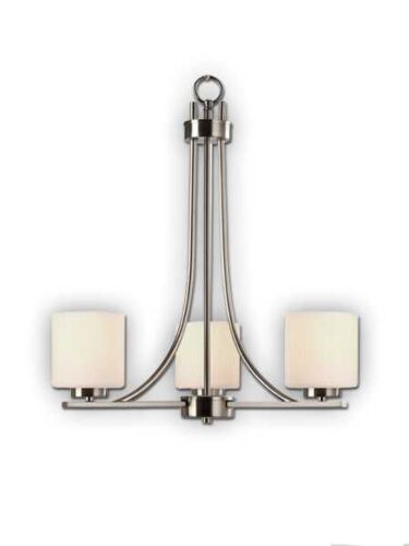 Canarm Leigha 3 Light Brushed Nickel Chandelier ICH423A03BN (fixturewshade)