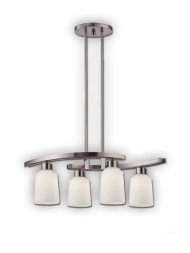 Canarm Quincy 4 Light Brushed Nickel Chandelier ICH431A04BN (fixturewshade)
