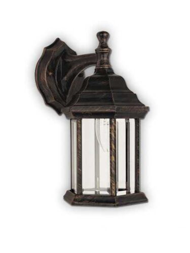 Canarm Outdoor 1 Light Antique Black Gold Wall Light IOL4 ABG (fixturewshade)