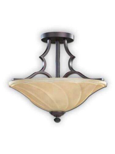 Canarm Allyson 3 Light Oil Rubbed Bronze Semi-Flush ISF919A03313 (fixturewshade)