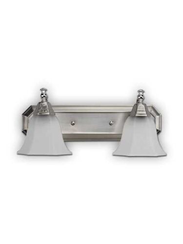 Canarm Vanity 2 Light Brushed Pewter Chrome Wall Light IVL302 BPT/CH (fixturewshade)