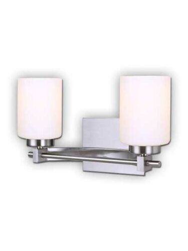 canarm fairfax 2 lights brushed nickel wall light ivl510a02bn