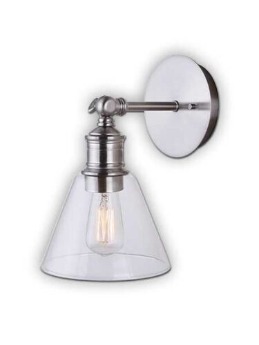 canarm larken 1 light brushed nickel wall light ivl628a01bn