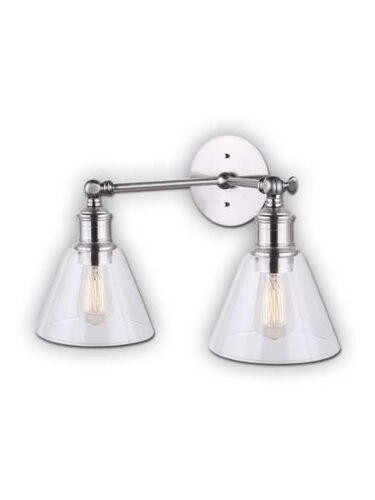 canarm larken 2 lights brushed nickel wall light ivl628a02bn