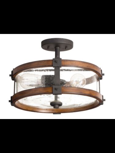 Plafonnier semi-encastré Kichler Barrington 38171 3-lumières 60W noir vieilli