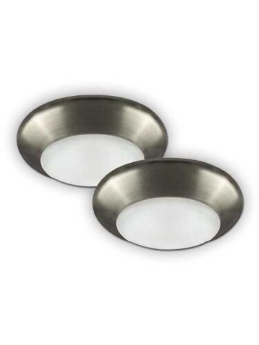 Canarm 4 LED Disk Flush Mount 10W Brushed Nickel LEDSM4DLBNC2 (x2 Pk)