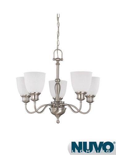 Chandelier Nuvo Lighting 60-2775 5-Lumières Série Bella Nickel Brossé