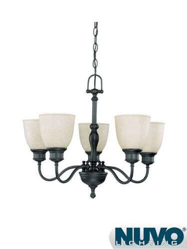 Chandelier Nuvo Lighting 60-2776 5-Lumières Série Bella Bronze Antique