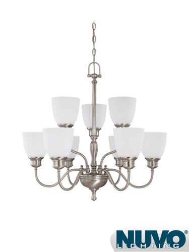 Chandelier Nuvo Lighting 60-2779 9-Lumières Série Bella Nickel Brossé
