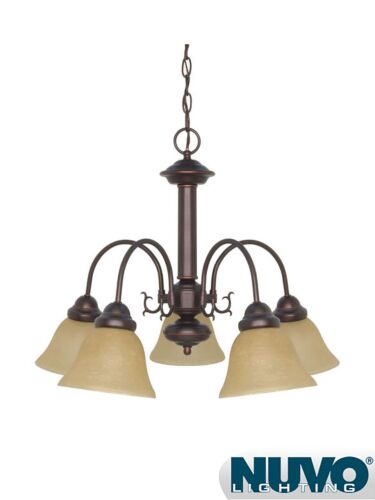 Chandelier Nuvo Lighting 60-3101 5-Lumières Série Ballerina Bois d'Acajou