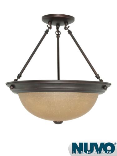 Plafonnier Nuvo Lighting 60-3111 3-Lumières Bois d'Acajou