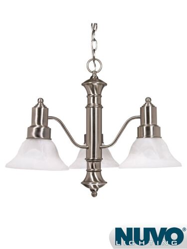 Chandelier Nuvo Lighting 60-3183 3-Lumières Série Gotham Nickel Brossé