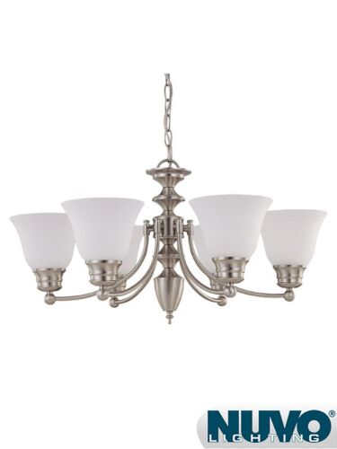 Chandelier Nuvo Lighting 60-3305 6-Lumières Série Empire Nickel Brossé
