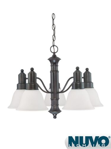 Chandelier Nuvo Lighting 60-3333 5-Lumières Série Gotham Bois d'Acajou