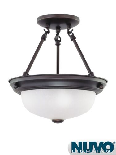 Plafonnier Nuvo Lighting 60-3338 2-Lumières Bois d'Acajou