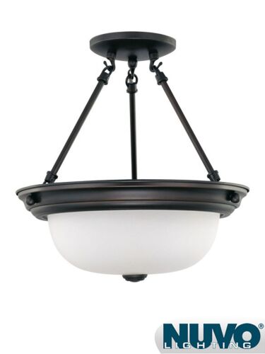 Plafonnier Nuvo Lighting 60-3339 2-Lumières Bois d'Acajou