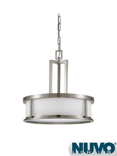 Luminaire Suspendu Nuvo Lighting 60-3807 4-Lumières Série Odeon Nickel Brossé