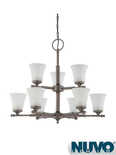 Chandelier Nuvo Lighting 60-4019 9-Lumières Série Teller Étain Antique