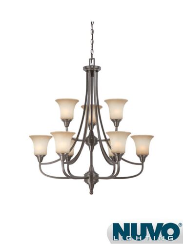 Chandelier Nuvo Lighting 60-4169 9-Lumières Série Surrey Bronze Vintage