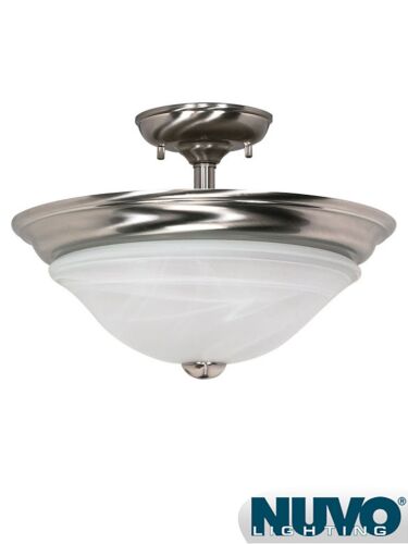 Plafonnier Nuvo Lighting 60-464 2-Lumières Série Triumph Nickel Brossé