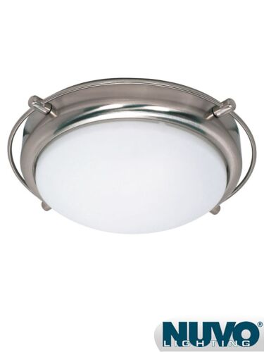 Plafonnier Nuvo Lighting 60-491 2-Lumières Série Polaris Nickel Brossé